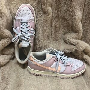 Nike Women's Pastel Pink and White Sneakers